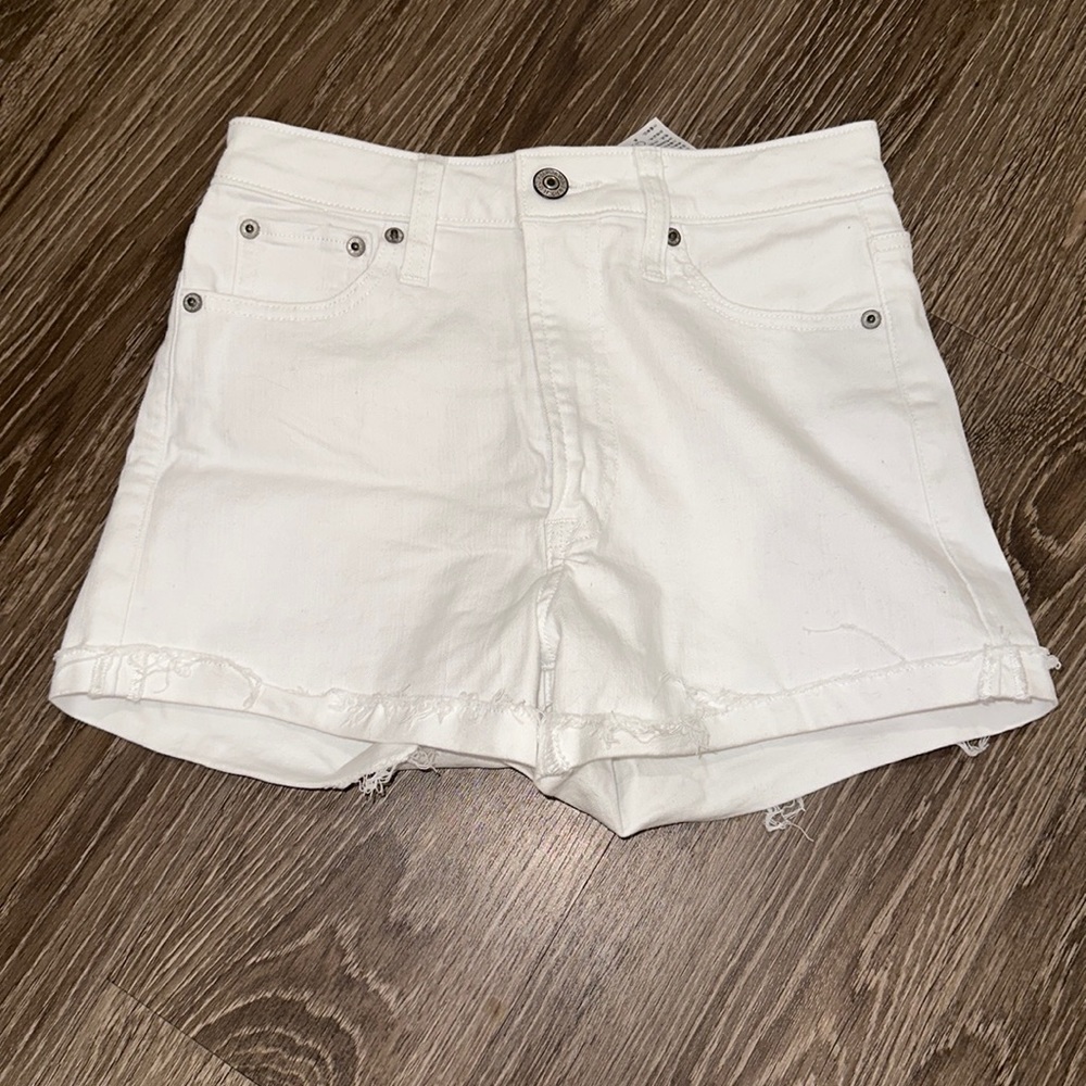 Abercrombie and Fitch White Denim Shorts